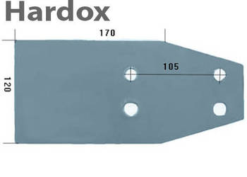 Płoza krótka HARDOX 27530504/L VP-300 O do pługa RABEWERK
