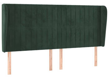 Zagłówek uszak ciemnozielony 183x23x118/128 cm aksamit WM-3118257