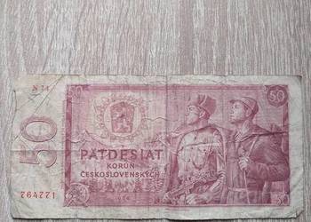 Banknot 50 Koron Czechosłowackich Patdesiat 1964