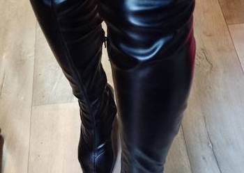 (40) Topshop/ Długie, czarne Kozaki za kolano muszkieterki z Londynu, NOWE