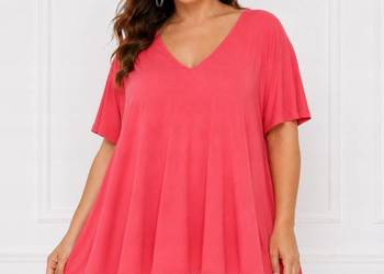 Bluzka Damska Trapezowa oversize UNI -132 biust łosoś