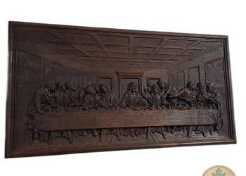 Płaskorzeźba w dębie - Ostatnia Wieczerza, prezent, pamiątka