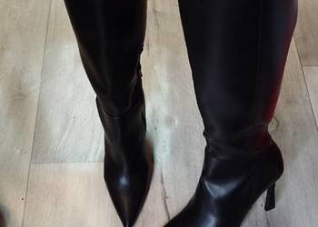 (41) ASOS Design/ Czarne Kozaki szpilki wieczorowe z Londynu, NOWE