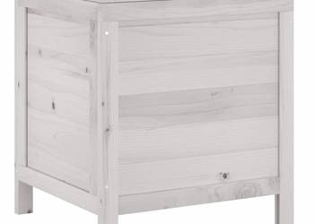 Skrzynia ogrodowa biała 50x49x565 cm lite drewno jodłowe WM-364749
