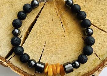 Bransoletka męska  z kamieni naturalnych