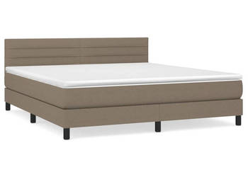 Łóżko kontynentalne z materacem taupe tkanina 160x200 cm WM-3140149