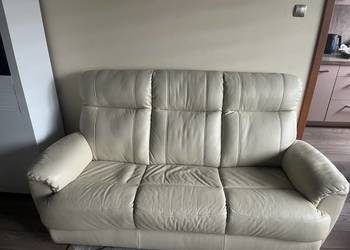 Komplet skórzany wypoczynkowy sofa fotele