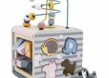 Viga PolarB Activity Box Drewniane Edukacyjne Centrum Gier 5w1 kostka
