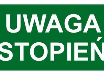 Naklejka BHP napis uwaga stopień AC023