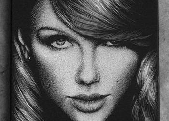 Taylor Swift Oryginalny obraz ręcznie grawerowany... Staloryt