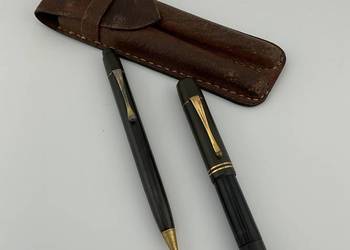 Unikat PELIKAN 100 All Black z Lat 30 Zestaw Eksportowy z Ołówkiem AUCH