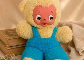 Duża maskotka Vintage Sonni Sonneberg DDR pluszak z gumową twarzą Gummigesi