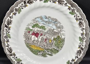 talerze Vintage MYOTTS Country Life Dinner Plate: 1960s Staffordshire Hunti