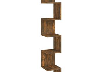 vidaXL Ścienna półka narożna, przydymiony dąb, 20x20x127,5 cm(SKU:815210)
