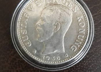 2 Korony-Karol Gustaw V-Szwecja-1936 r.-oryginał. 2 Korony-Karol Gustaw V-Szwecja-1936 r.-oryginał.