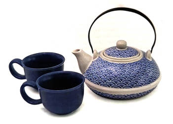 Zestaw do parzenia herbaty/kawy: czajnik/imbryk + dwie filiżanki *NOWE*