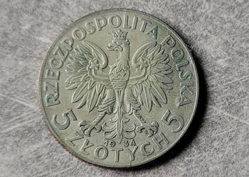 235) POLSKA II RP srebro - 5 Złotych - 1934 r. - Głowa kobiety
