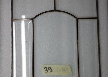 nr39 Witraż frontu starego zegara szafki szkło fazowane 23x28,1cm