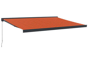 Zwijana markiza pomarańcz i brąz 45x3 m tkanina i aluminium WM-3154569