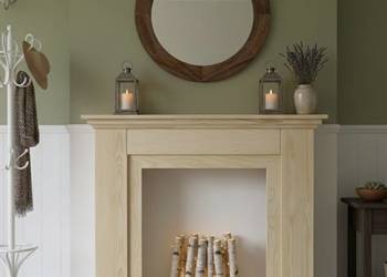 Drewniany portal kominkowy atrapa eko obudowa loft Konsola Boho