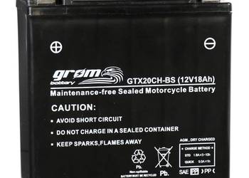 Akumulator motocyklowy GROM GTX20CH-BS 12V 18Ah 270A L+