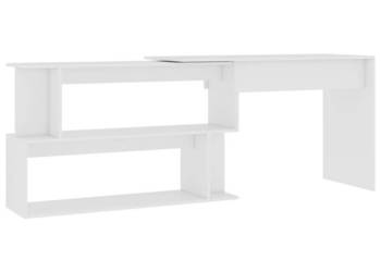 Biurko narożne białe 200x50x76 cm materiał drewnopochodny WM-801098
