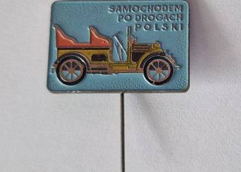 Samochodem po drogach Polski – vintage przypinka/pin na szpilkę