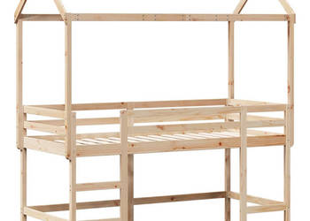 Łóżko na antresoli z drabiną i dachem sosna 80x200 cm WM-3282152