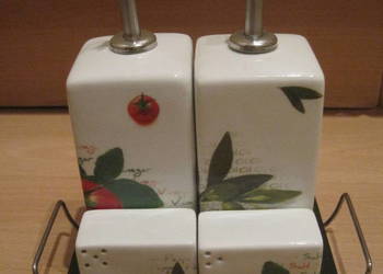 Elegancki zestaw do przypraw Oliwa, Vinegar, Pieprz, Sol