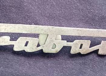 Oryginalny aluminiowy emblemat od samochodu Trabant, prawdopodobnie od 601.