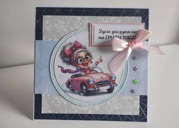 Kartka ręcznie robiona na odejście na emeryturę emerytura Kartka ręcznie robiona na odejście na emeryturę emerytura