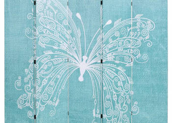 Składany parawan 200x170 cm niebieski z motylem WM-245887