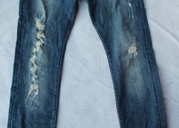 Spodnie H&M W36 L34 CN180/90A Skinny Low Waist Jeansowe Z Dziurami