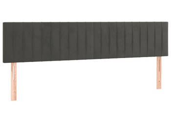 Zagłówek do łóżka z LED ciemnoszary 200x5x78/88 cm aksamit WM-3121917