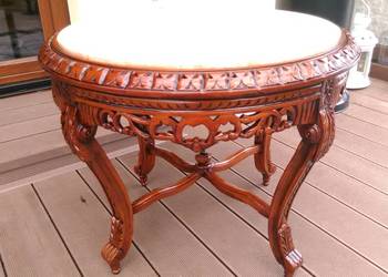 Stolik Barokowy Rzeźbiony Marmur Antyk UNIKAT