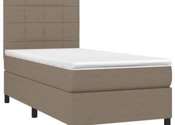 Łóżko kontynentalne z materacem taupe tkanina 80x200 cm WM-3134833
