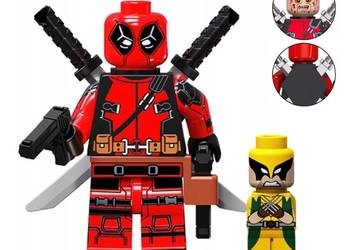 Klocki figurka ludzik DEADPOOL i MINI WOLVERINE AVENGERS Marvel 2-główki