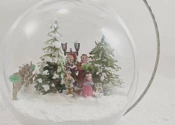 Bombka 3d śr. 15 cm kolędnicy dekoracja świąteczna rękodzieło