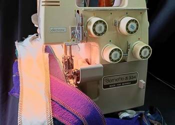 FILM! Bernina 334 , szwajcarski overlock 4 nitk. + mereżka. Rok gwarancji