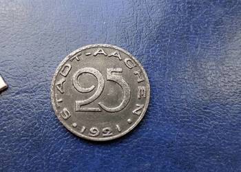 Stare monety 25 fenig 1921 Akwizgran Niemcy