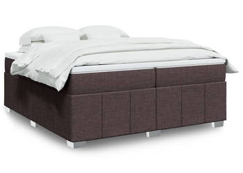 Łóżko kontynentalne z materacem brązowe tkanina 200x200 cm WM-3285501