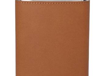 JasnoBrązowa Piersiówka Obszyta Skórą 8 OZ ok. 240 ml  Stal Nierdzewna