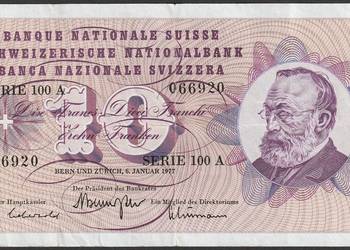 Szwajcaria 10 franków 1977 - Keller