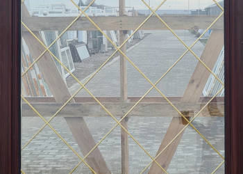 OKNA KacprzaK 144X145 OKNO Używane Plastikowe PCV Mahoń