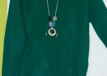 M Zielony lekki sweterek z dłuższym tyłem  Primark