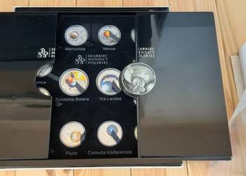 Kolekcja srebrne monety pełny zestaw Systema Solare Ag