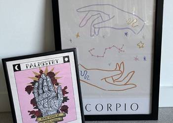 Obraz znak zodiaku skorpion horoskop plakat czarna rama Scorpio