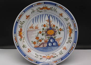 Duża Patera / Talerz Fajansowy – Delft, Holandia – XVIII w. (Chinoiserie)