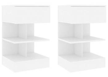 Szafki nocne 2 szt. białe 40x35x65 cm materiał drewnopochodny WM-808649