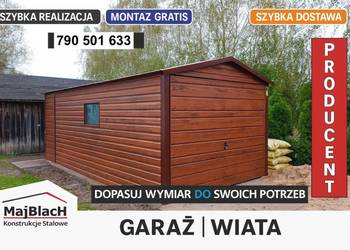 Garaż Blaszany Drewnopodobny 3x5 -BLASZAK -Garaże Blaszane – Maj-Blach
